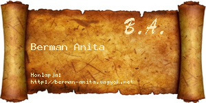 Berman Anita névjegykártya
